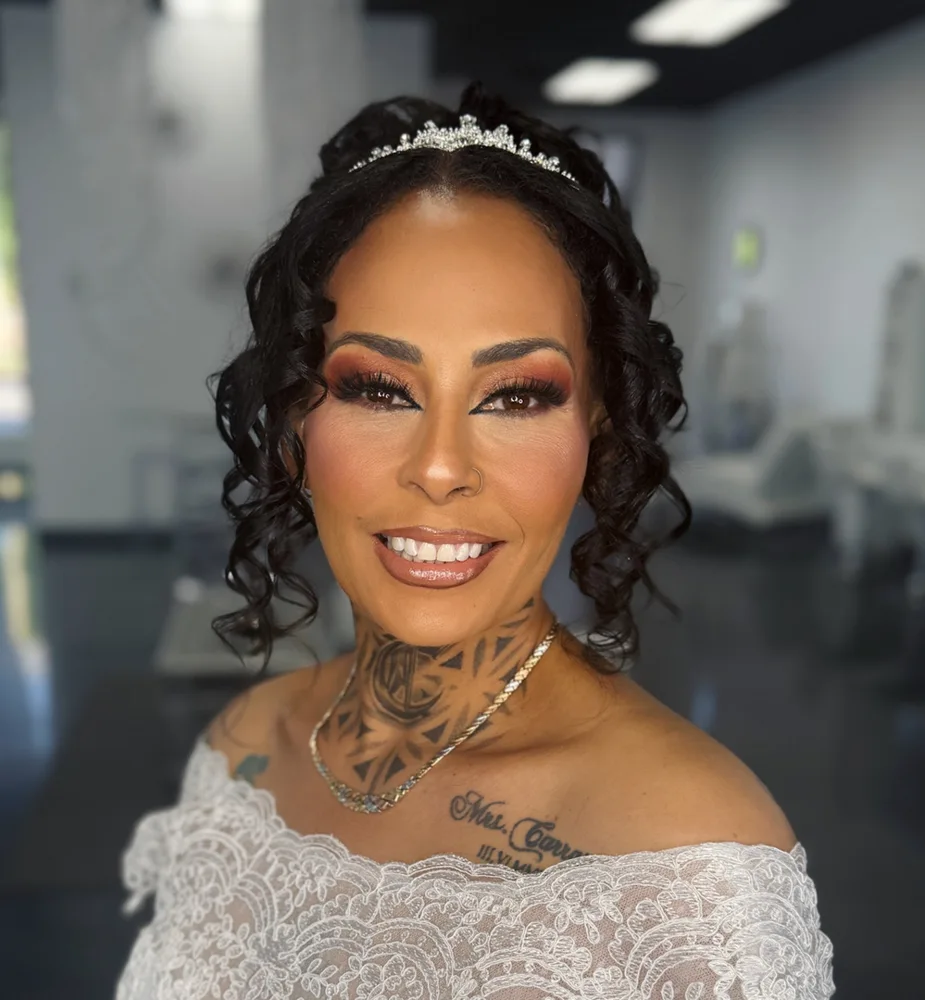 Radiant bride in tiara, The Beauty Bar, Yuma