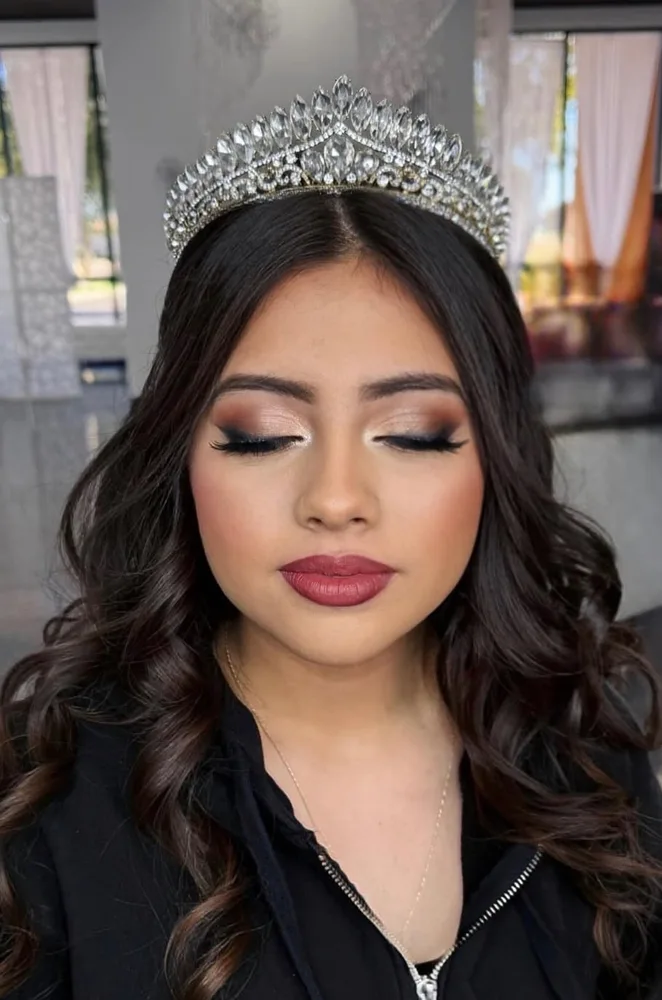 Quinceañera makeup with crown, The Beauty Bar, Yuma